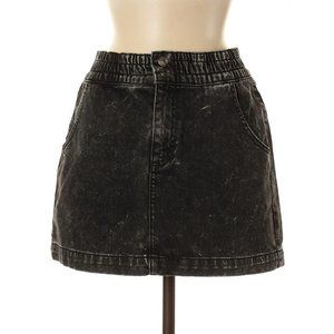 BDG black acid wash denim skirt
